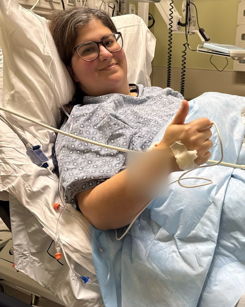 Renata on surgery day, December 2024
