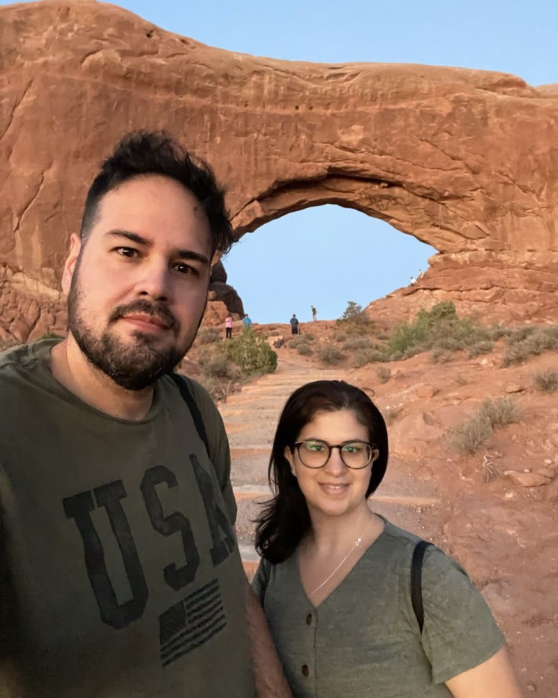 Marcio and Renata, Arches, Utah, August 2021