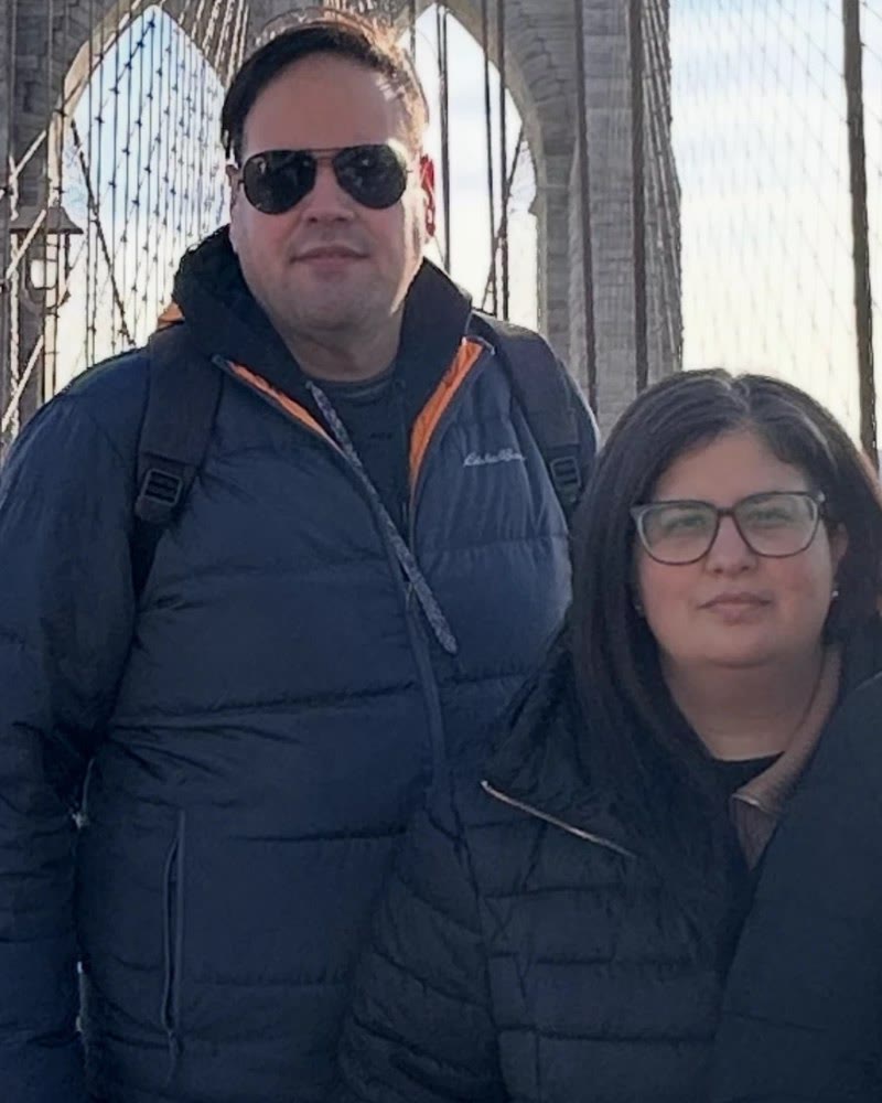 Marcio and Renata, Brooklyn Bridge, December 2023